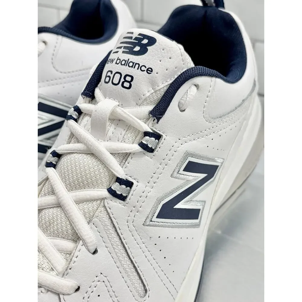 New Balance 608v5 Men’s Sneakers – White/Navy – Size 10 – New with Imperfections